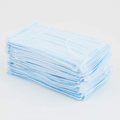 YIHE 3 Ply 14.5*9.5cm Blue White Disposable Face Mask , Nursing Surgical Flat Face Mask  For Kids