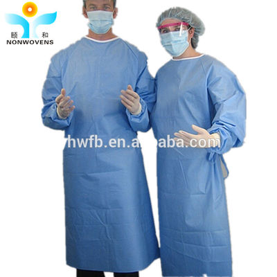 120*140cm SMS Medical Blue Reinforced Disposable Surgical Gown for Doctor