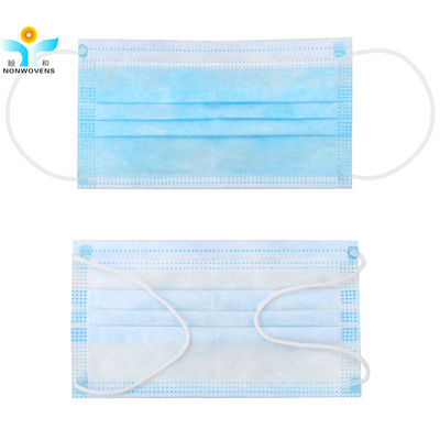 Nonwoven Three Ply Disposable Face Mask 2 Layers 25gsm Pp