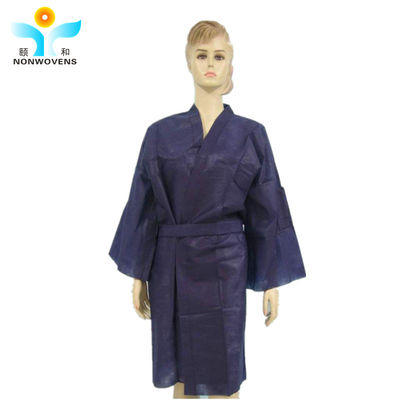 Adults Disposable Salon Capes , OEM 50gsm Disposable Hairdressing Gowns