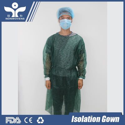 30g Disposable Isolation Gown , SMS Non Woven Protective Gown with Knitted Cuffs