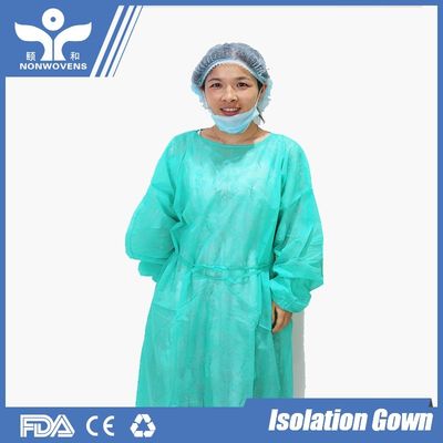 Long Sleeves Disposable Isolation Gown , 18-38gsm Disposable Ppe Gowns