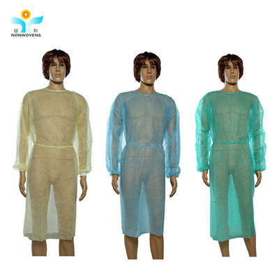 117*137cm Non Woven Isolation Gown , Non Woven Disposable Gown With Knitted Cuff