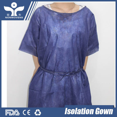 30g Disposable Isolation Gown , SMS Non Woven Protective Gown with Knitted Cuffs