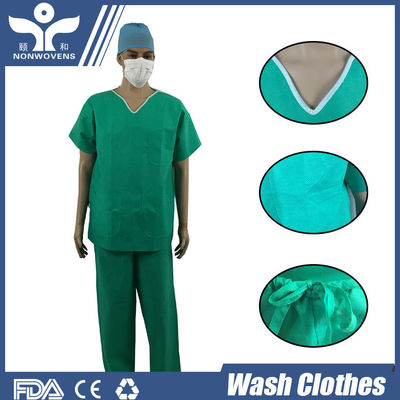 ODM Disposable Protective Suits , Top Pant 60g Hospital Surgical Scrubs
