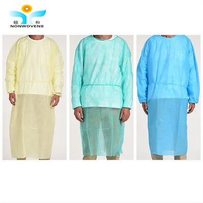 16-45gsm SPP Disposable Isolation Gown With Waist 2 Ties And Certificates