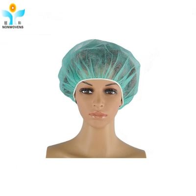 Light Polypropylene Disposable Clip Bouffant Surgical Cap 18'' 25gsm Breathable