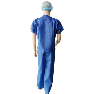 v collar disposable protective suits thread sewing hospital scrub sets raw material