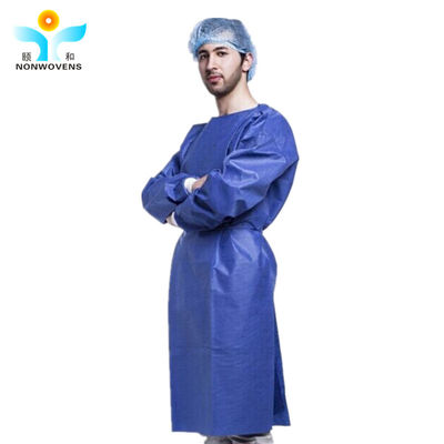 120*140cm Disposable Sterile SMMS Surgical Gown Polyester WaterProof Surgical Gown