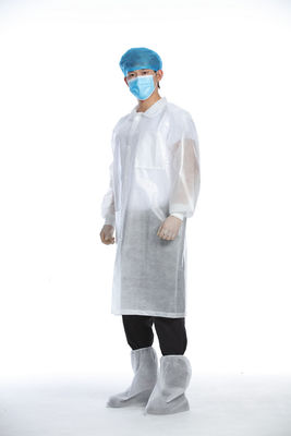 Breathable Single Use Lab Coat 25-50gsm For Laboratory Use