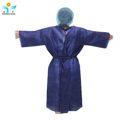 Sms PP Nonwoven Fabric Medical Isolation Gown with Short Sleeve