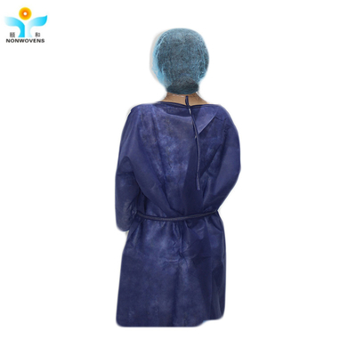 Sms Pp Nonwoven Fabric Medical Isolation Gown with Short Sleeve