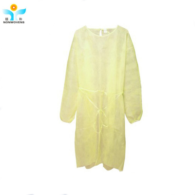 Yellow Disposable Suits Nonwoven Pp Pe Isolation Gown Protection Clothes