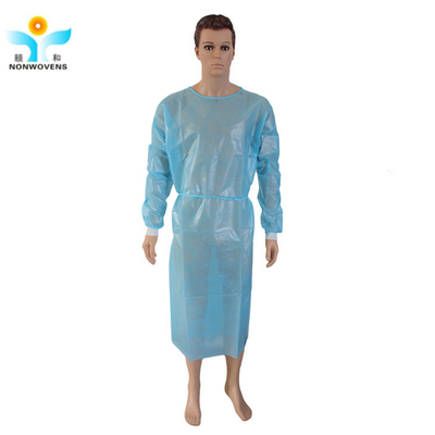 Colorful Water-proof PP PE Impervious fabric Disposable Isolation Gown Nurses Coverall