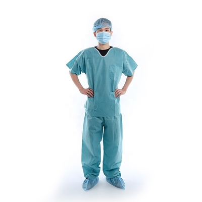 Blue Green SMS PP PE Medical Nurse Clothing Scrub Suit