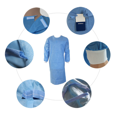 Doctor Nurse 25-65gsm Medical Disposable Isolation Gowns With Elastic Cuff