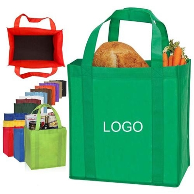 Custom Logo Printed Reusable Tote Ecobag Non Woven Fabric Shopping Bag