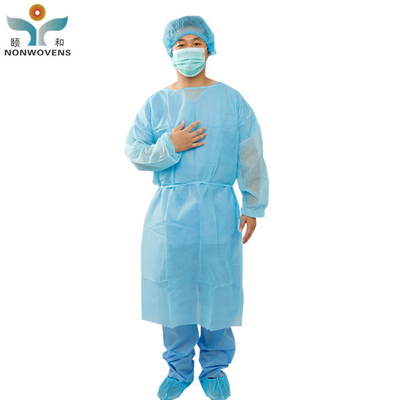 Colorful Disposable Isolation Gown With PP PE SMS Non Woven Fabric