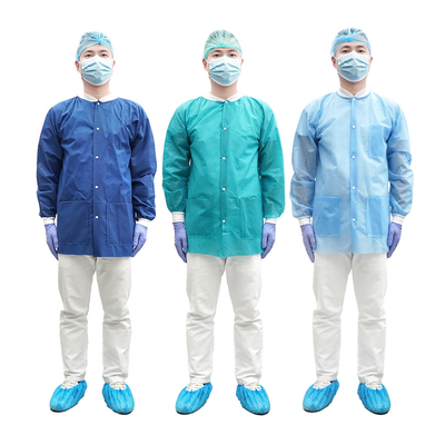 SMS PP Medical Disposable Scrub Lab Coat Unisex With Pocket For Hospital