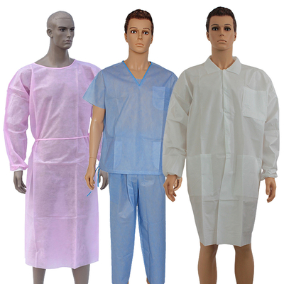 Breathable Work Wear Disposable Lab Coat With Pocket For Hospital