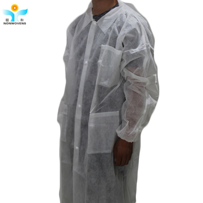 Blue Single Use Long Sleeve Non Sterile Lab Coats Disposable Clinical Gowns