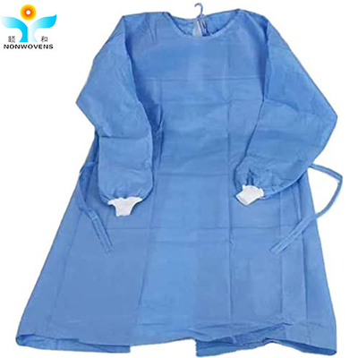 Isolation Disposable Surgical Gown Waterproof With Knit Cuff Waist Ties