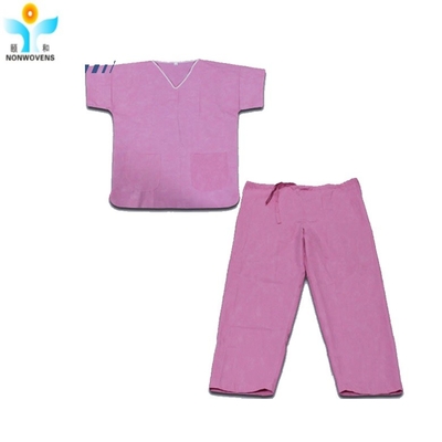 Pink Unisex Hospital Clothing Patient Gown Uniform Surgical Patient Gown