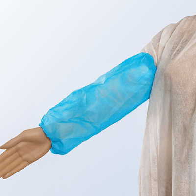 Disposable Arm Cover Oversleeve Blue Nonwoven PP Arm Sleeve Cover With Elastic Cuff